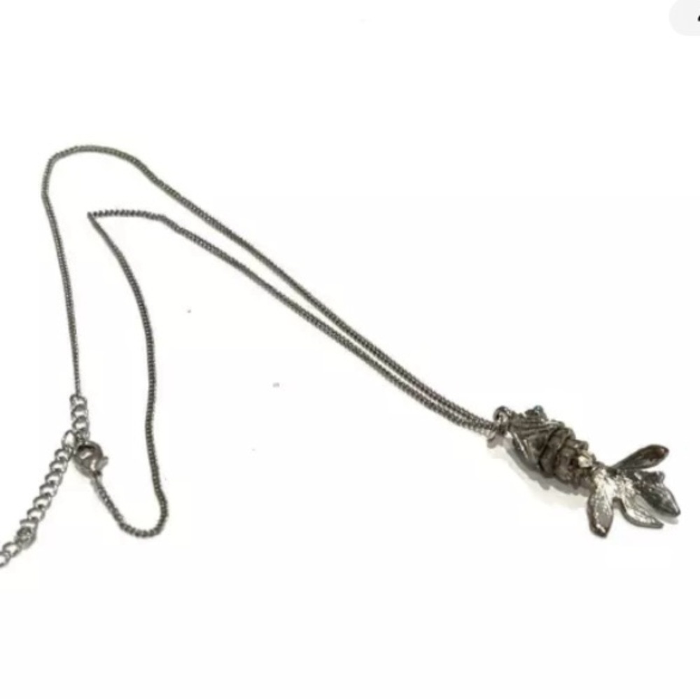 Mystical Native American Fish and Bird Articulating Pendant with Turquoise Eye - Picture 2 of 7